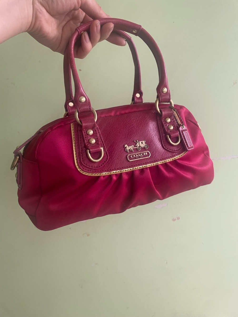 Rare Authentic Coach Amanda Satin Baguette Shoulder Bag